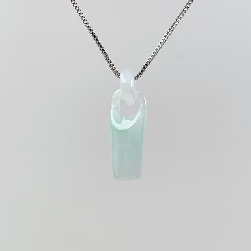 冰種飄綠翡翠一桶金項鍊 | 天然緬甸玉翡翠A貨 | 送禮