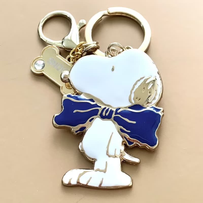 寶藍Snoopy 史努比鑰匙圈吊飾 金工琺瑯藍色史奴比狗狗