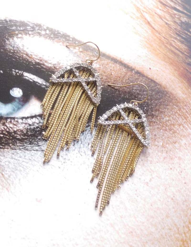 Vintage Jewelry 西洋古董飾品 水母流蘇  針式耳環