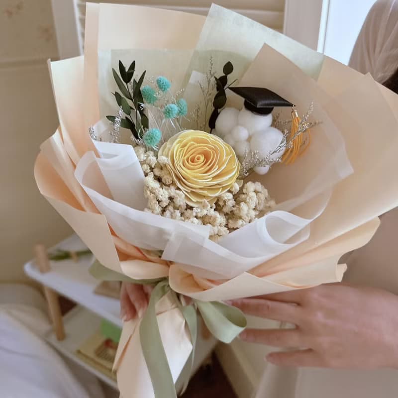 你是我的太陽白雲畢業花束 畢業禮物 滿天星 乾燥花束 交換禮物