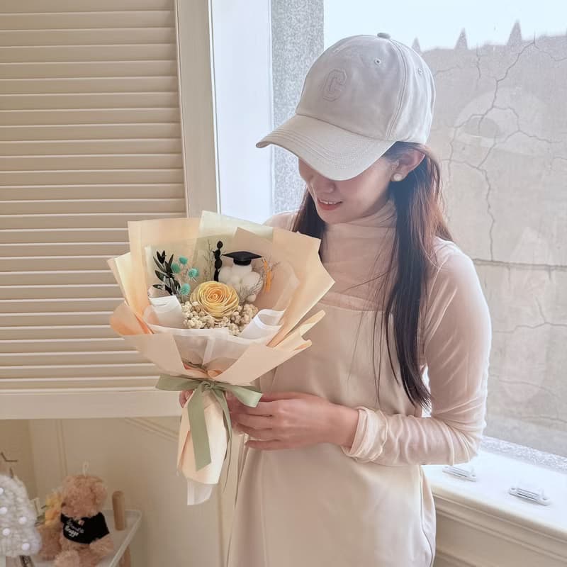 你是我的太陽白雲畢業花束 畢業禮物 滿天星 乾燥花束 交換禮物