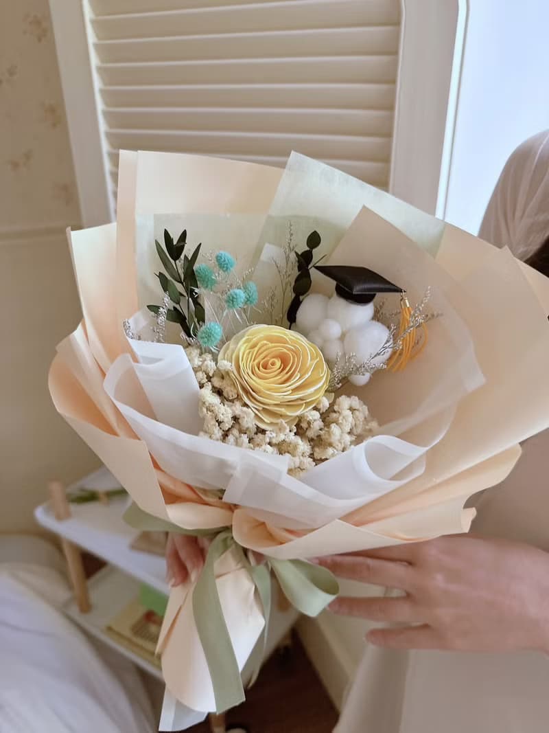 你是我的太陽白雲畢業花束 畢業禮物 滿天星 乾燥花束 交換禮物