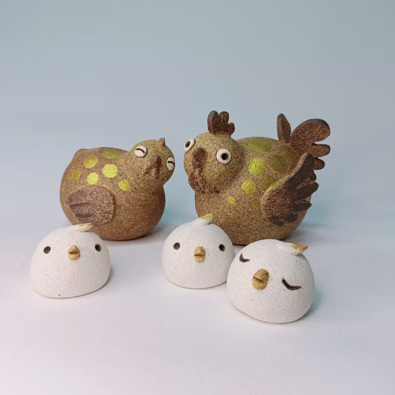 金雞報喜(組)/陶藝品/原創