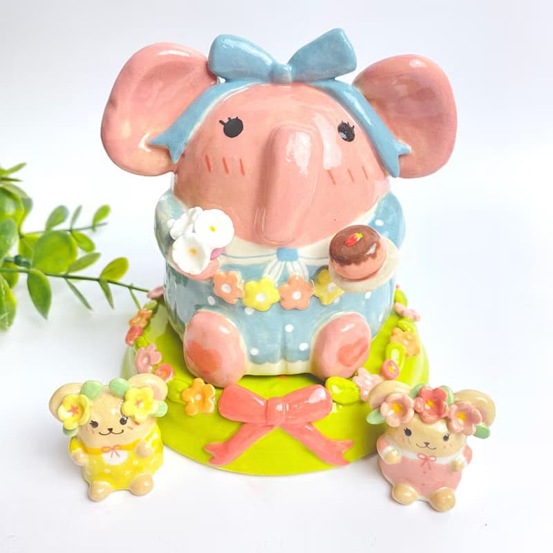 Handmade ceramic cute Ganesha special gift