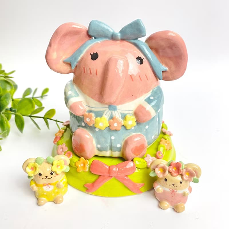 Handmade ceramic cute Ganesha special gift