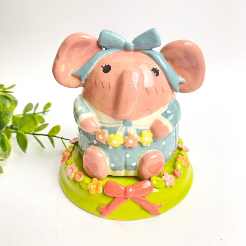 Handmade ceramic cute Ganesha special gift