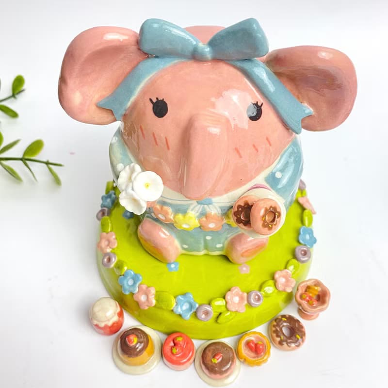 Handmade ceramic cute Ganesha special gift