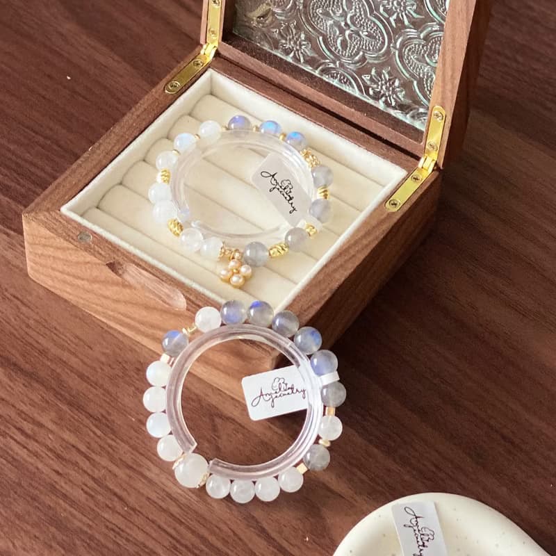 Amelia Jewelry丨塵世之夢丨天然月光石灰月光白月光原創手鍊