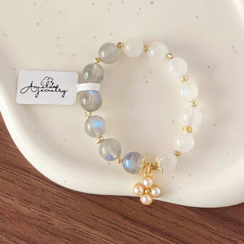 Amelia Jewelry丨塵世之夢丨天然月光石灰月光白月光原創手鍊