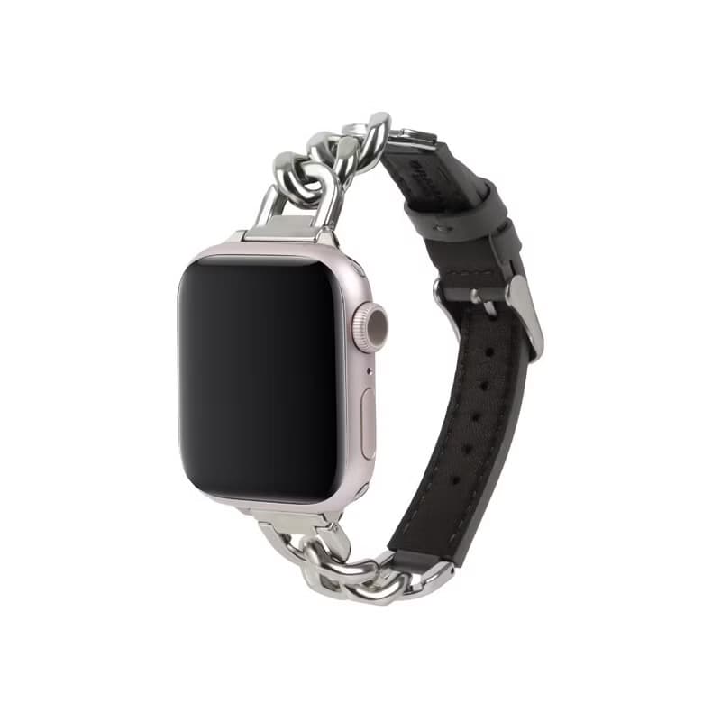 Apple Watch 44/45/46/49mm 仕女金屬鏈皮革錶帶