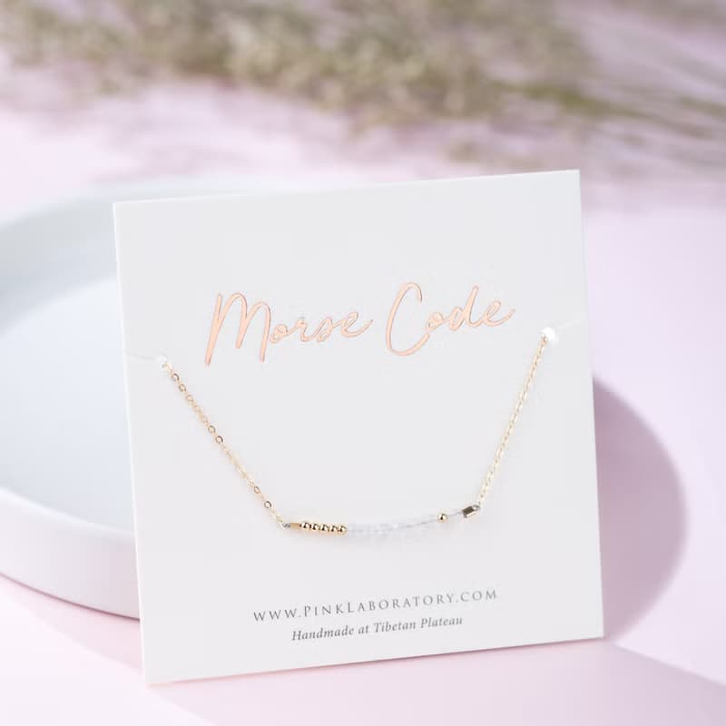 月光石摩斯密碼 14KGF手鍊