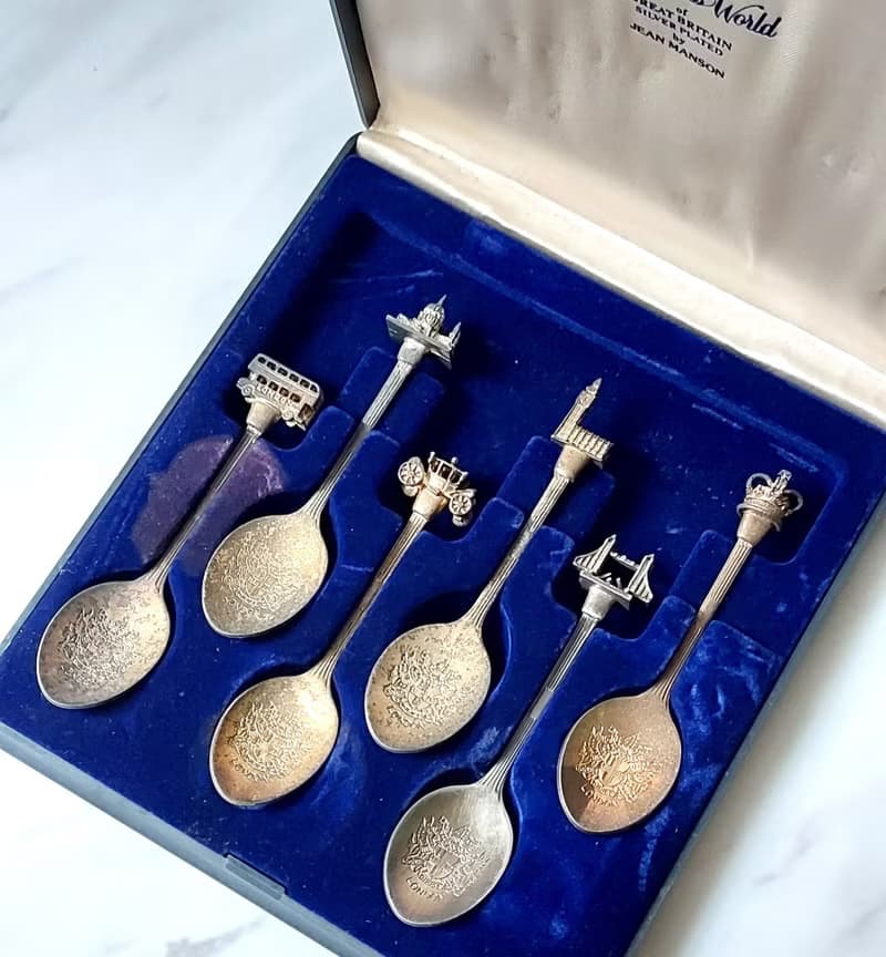 大英帝國 • 倫敦著名地標銀湯匙盒組 老英國絕版紀念品