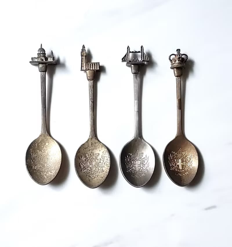 大英帝國 • 倫敦著名地標銀湯匙盒組 老英國絕版紀念品