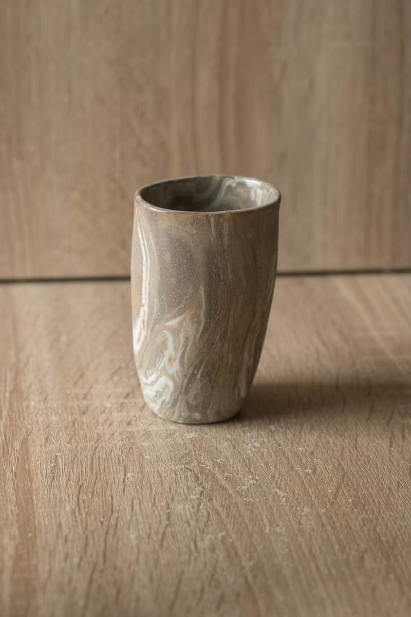 岩石紋手捏杯子