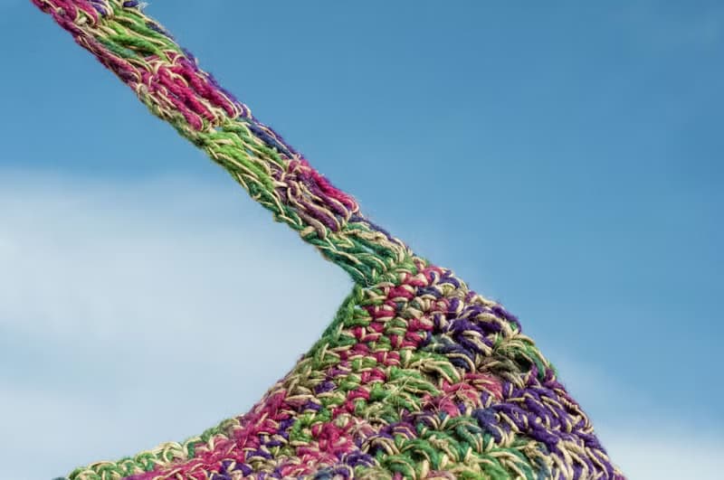 天然棉麻鉤織輕便包/斜背包/側背包/肩背包/購物袋/提袋-漸層彩虹