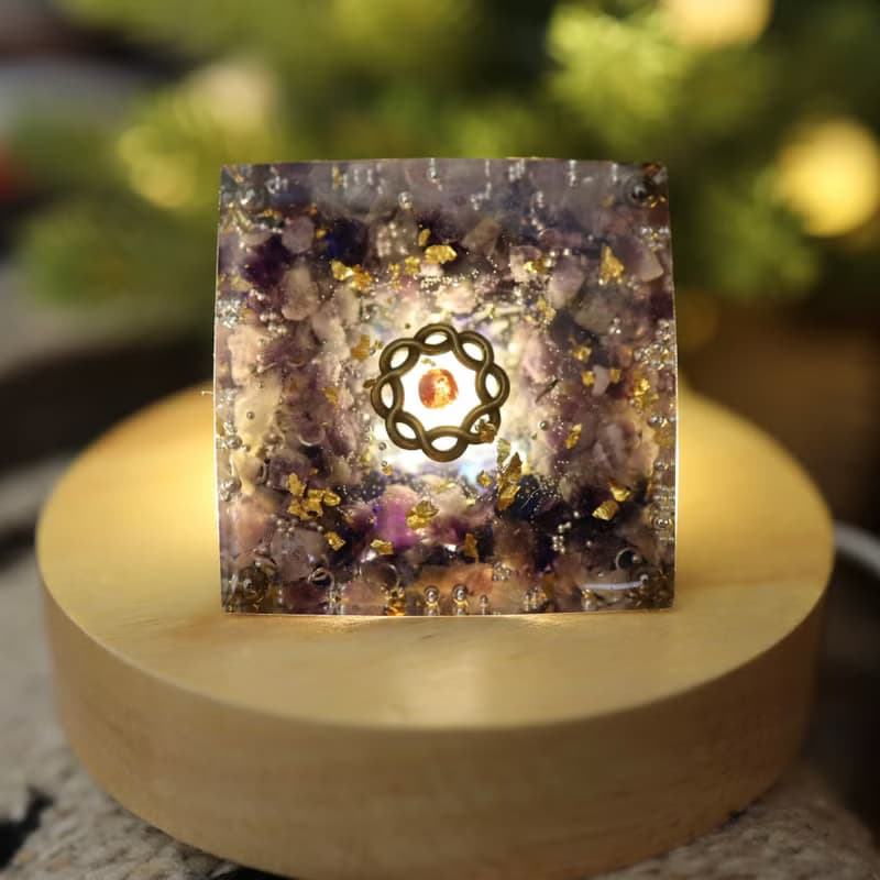 【情人節禮物】藍色漸層海洋生命之樹-奧剛金字塔Orgonite水晶療