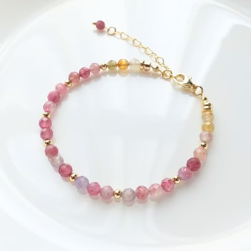天然 粉紫碧璽 天然糖果碧璽 好人緣 正磁場 能量手鍊 手串 禮物