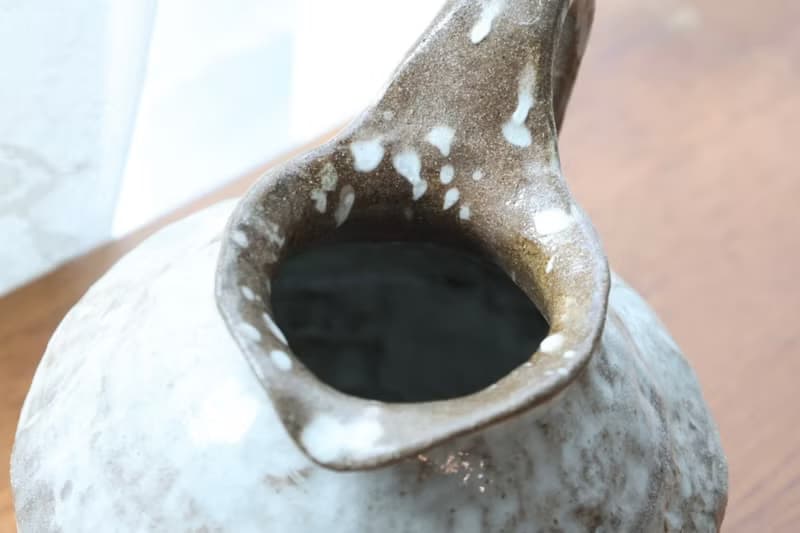 【喬遷禮物】美國進口土手捏陶壺造型花器化妝土白釉原土質感詫寂