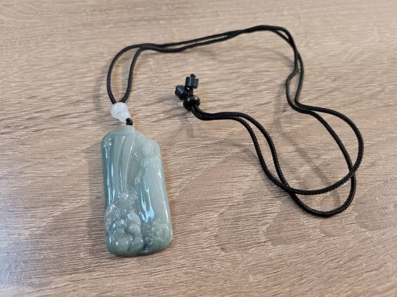 親翠 天然翡翠 冰灰藍漸層美竹林觀音項鍊 送禮首選