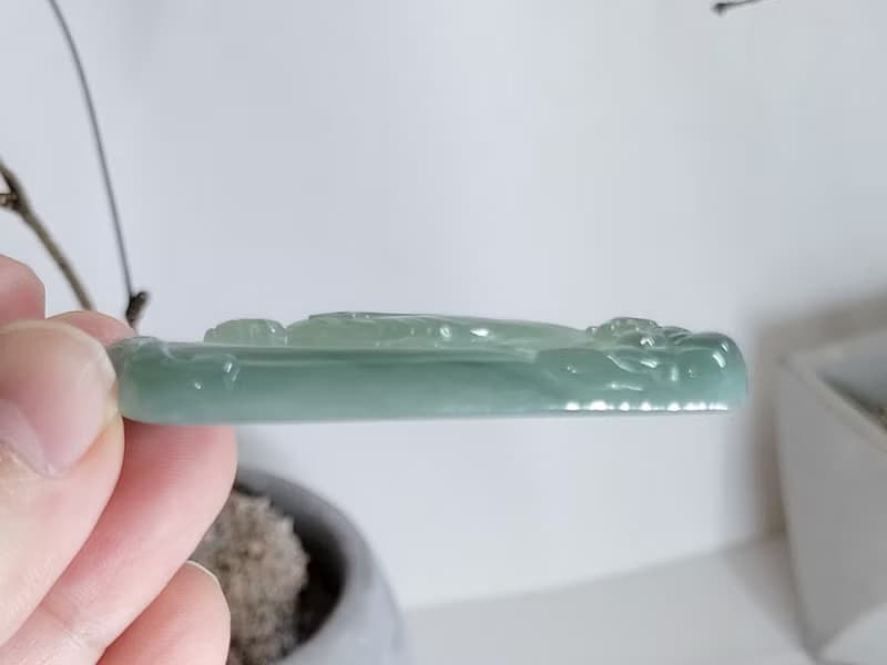親翠 天然翡翠 冰灰藍漸層美竹林觀音項鍊 送禮首選