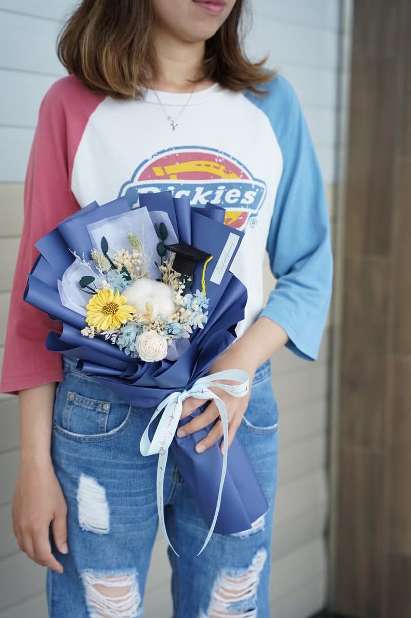 【竒花】珍重再見永生花束 畢業 生日禮物 永生乾燥花