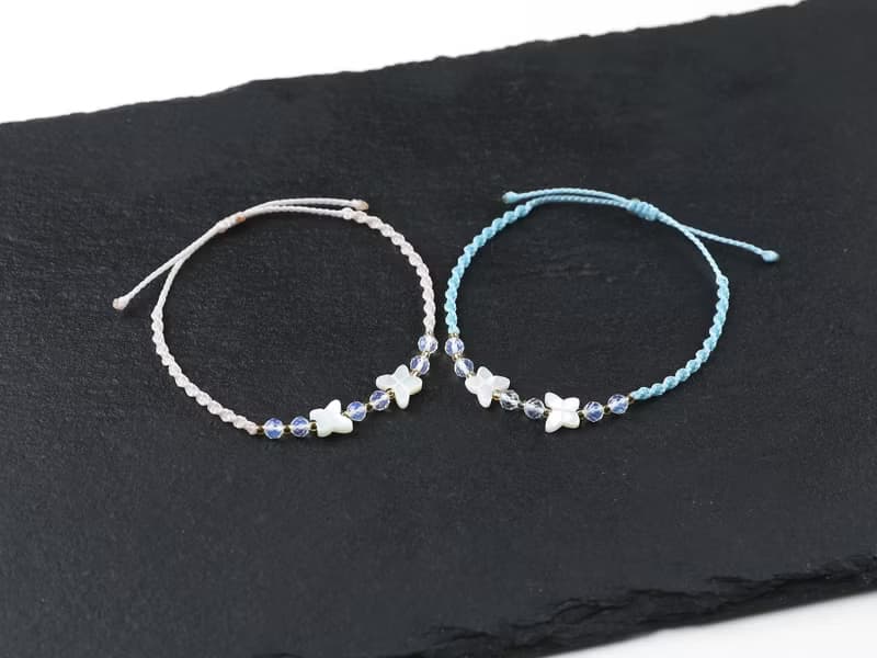 Butterfly Mother-of-Pearl Opalite Knot Bracelet