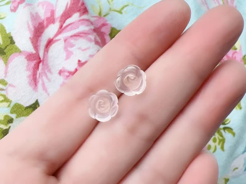天然粉晶 純銀耳環 玫瑰 清雅粉嫩  質感簡約 好人緣 禮物