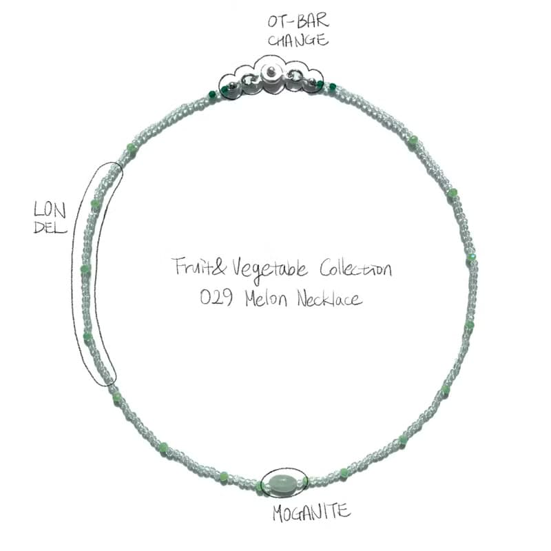 Fruit & Vegetable Collection - 029 Melon Gemstone Necklace