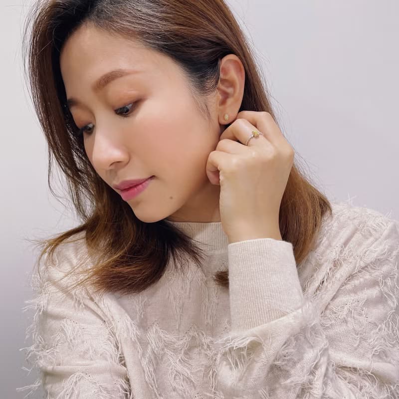 蛋白石耳環 / 925純銀輕珠寶 - 十月誕生石