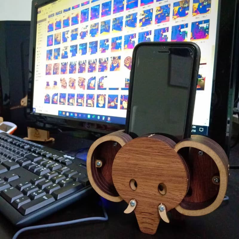 【手作DIY】動物 手機 音箱 可愛 木製擺飾 木質 質感 送禮 實用