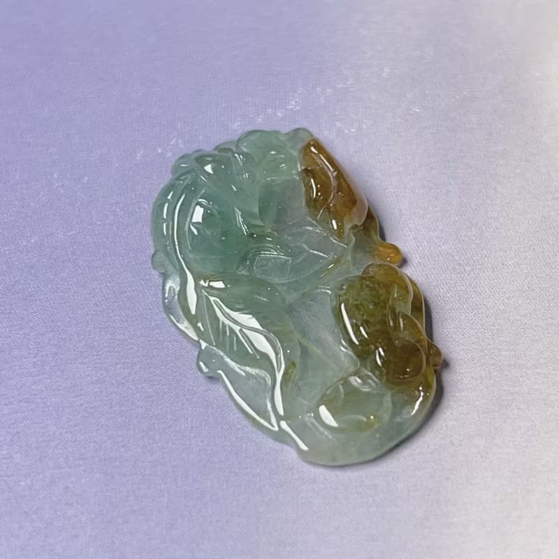 冰飄黃翡翠荷包有魚 | 天然A貨翡翠 | 送禮