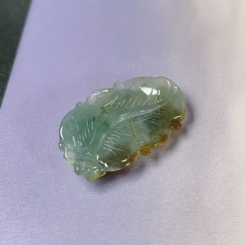 冰飄黃翡翠荷包有魚 | 天然A貨翡翠 | 送禮