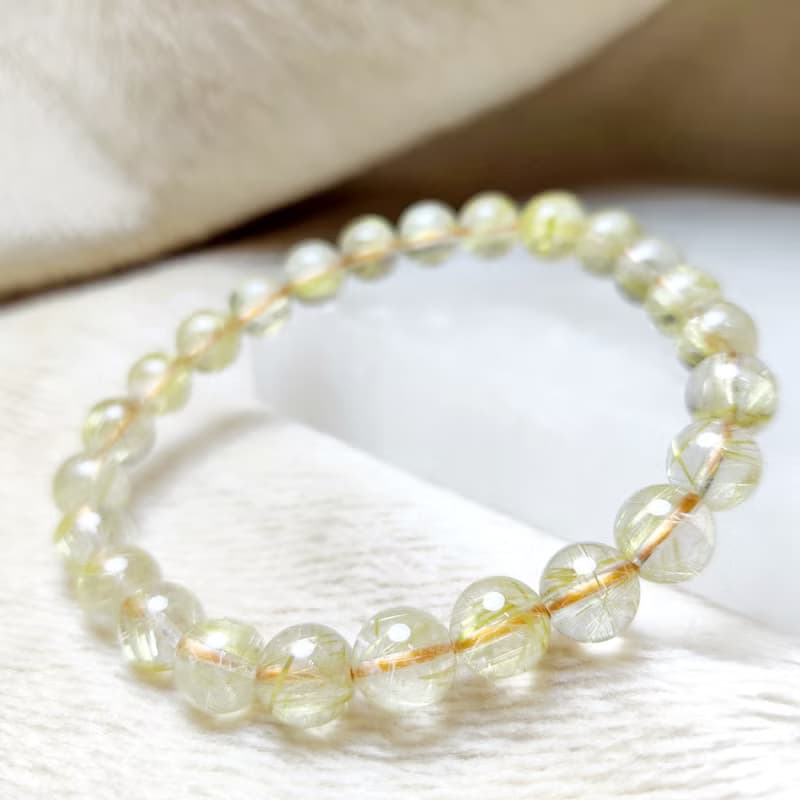 【訂製品】維納斯 金髮晶 7.5-13mm 手串 手鍊 天然水晶 金鈦 髮