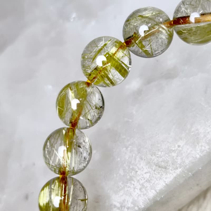 【訂製品】維納斯 金髮晶 7.5-13mm 手串 手鍊 天然水晶 金鈦 髮