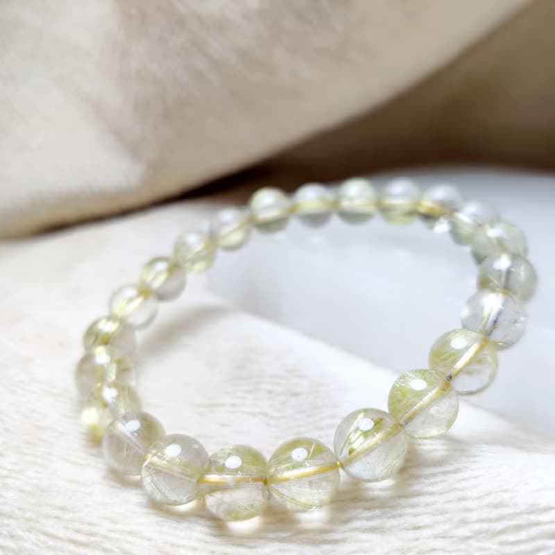 【訂製品】維納斯 金髮晶 7.5-13mm 手串 手鍊 天然水晶 金鈦 髮