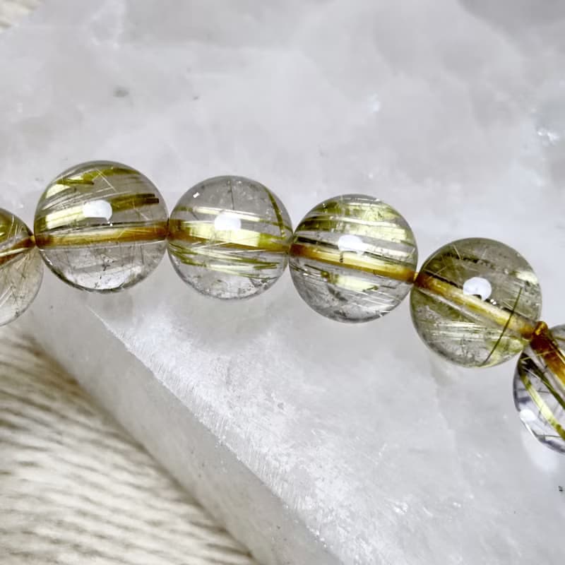 【訂製品】維納斯 金髮晶 7.5-13mm 手串 手鍊 天然水晶 金鈦 髮