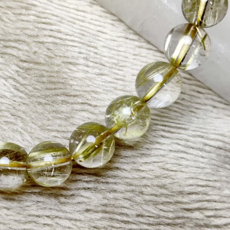 【訂製品】維納斯 金髮晶 7.5-13mm 手串 手鍊 天然水晶 金鈦 髮