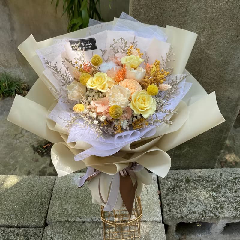 漫森態 乾燥花花束 不凋花花束 情人節花束