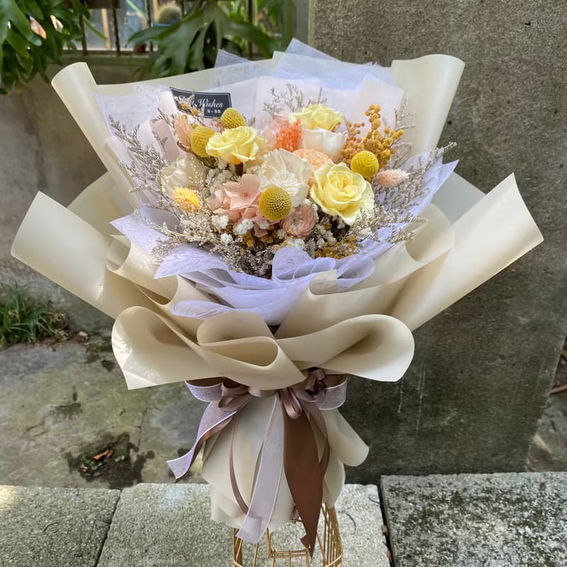 漫森態 乾燥花花束 不凋花花束 情人節花束