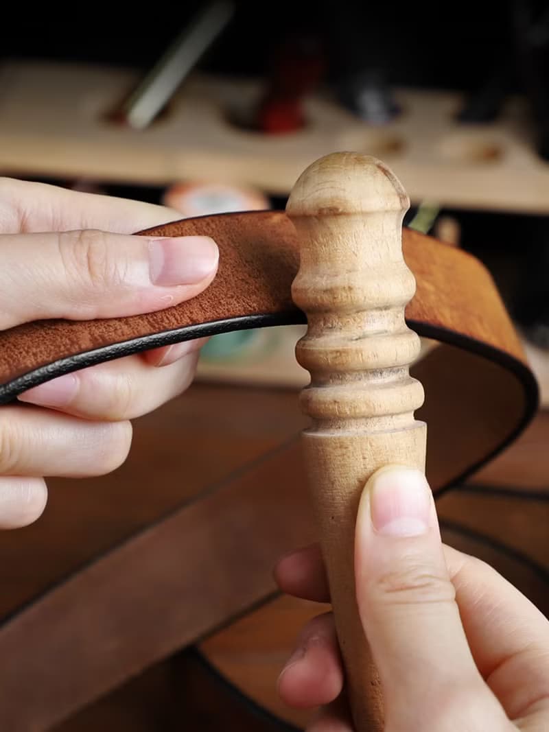真皮純牛皮腰帶 手工製作男士皮帶 銅針扣 美式復古
