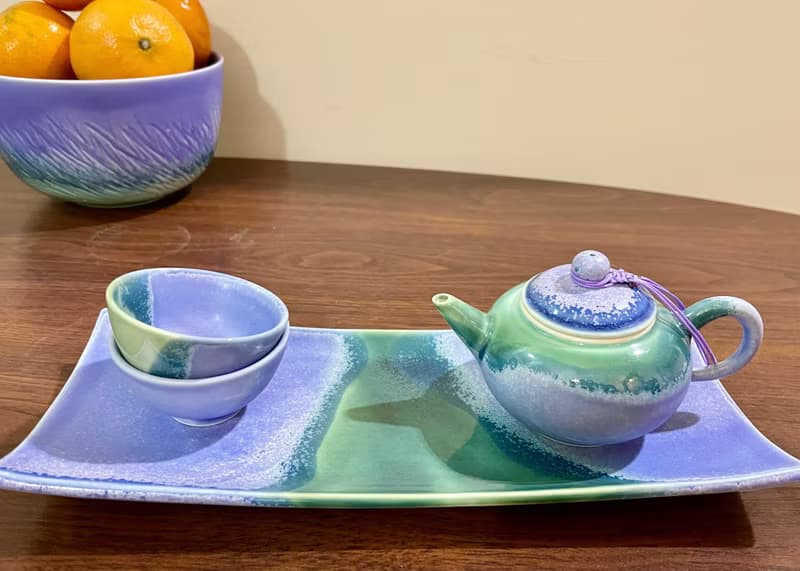 茶壺杯盤組(一壺二杯一盤)・薰衣草系列/送禮包裝/小卡