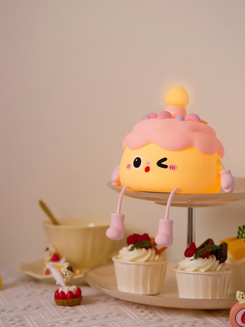 生日蛋糕硅膠夜燈