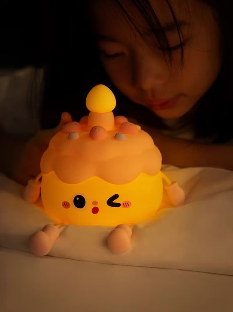 生日蛋糕硅膠夜燈