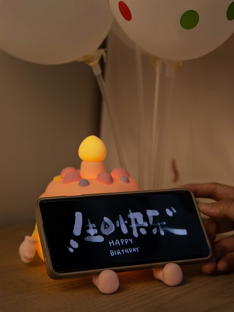 生日蛋糕硅膠夜燈
