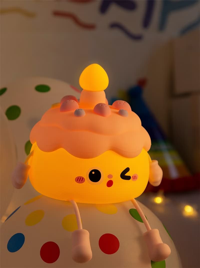 生日蛋糕硅膠夜燈