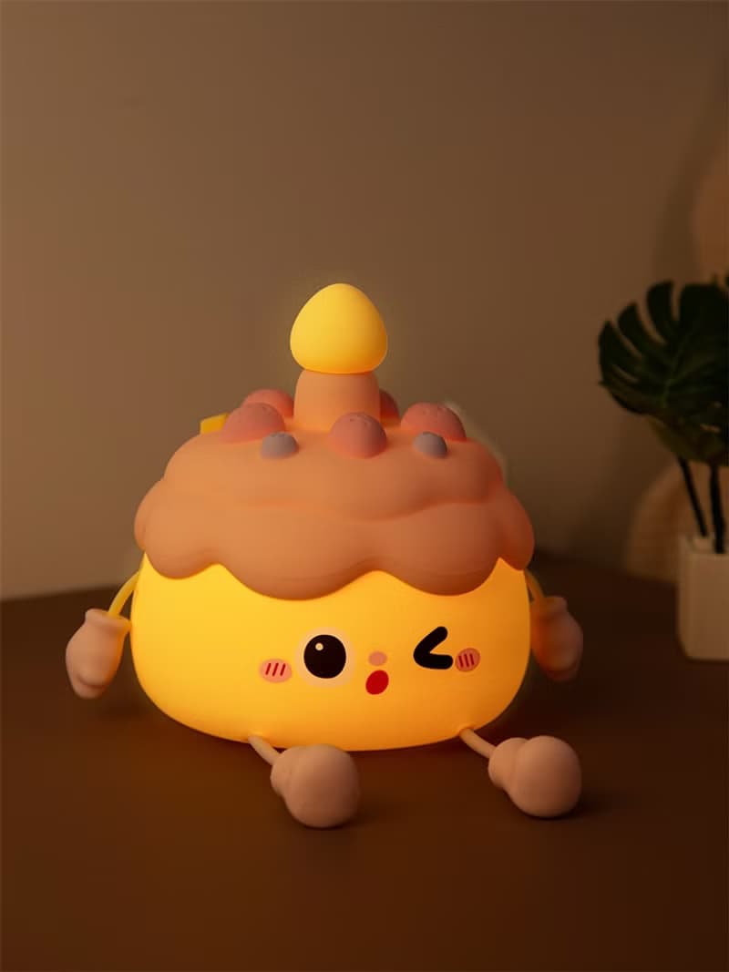 生日蛋糕硅膠夜燈