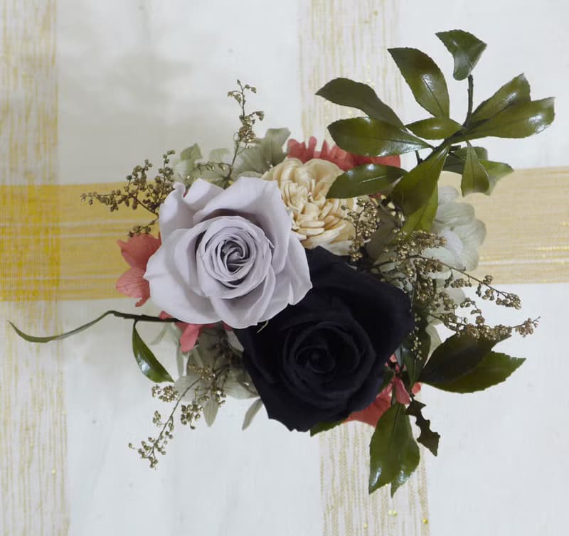 情人節禮物花束工業風黑玫瑰永生盆花 開幕結婚捧花永生乾燥花畢