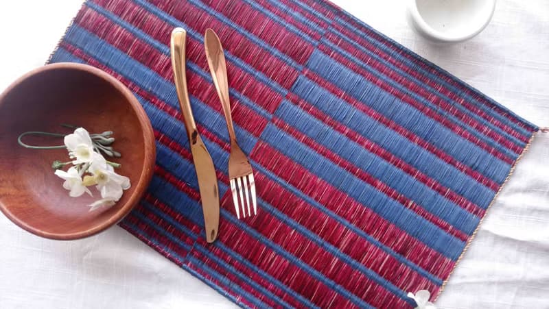 Set 2, Indigo Housewarming, Home Gifts, placemat, table mat, jute platemat