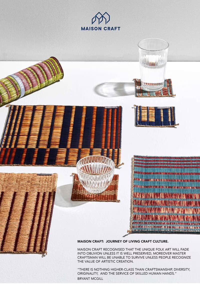 Set 2, Indigo Housewarming, Home Gifts, placemat, table mat, jute platemat