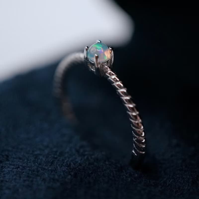 ITS-R165【純銀戒指・Opal・歐泊・蛋白石】蛋白石純銀戒指